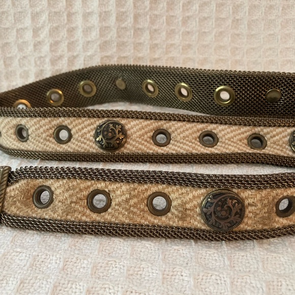 Sand Castle Vintage Metal, Mesh,  Fabric And Leather Belt main image 6